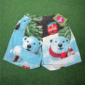 Vintage 90s Coca Cola Coke Polar Bears NWT Small Cotton Boxer Shorts